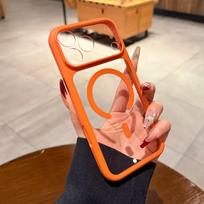 Apple iPhone 17 Pro Magsafe Magnetic Case - Large Window iPhone 16/17 Protective Cover iPhone 15 oranžinė