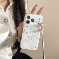 Cartoon Cat iPhone 13/14PROMAX, 17/17PM, 15/16PRO Case iPhone 16