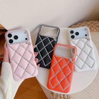 Leather Quilted iPhone 17/16/15/14/13 Pro Max Anti-Drop Case iPhone 15