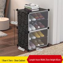 Shoe Rack Cabinet: Plastic Dustproof Multi-functional Storage Shelf for Entrance Transparent Door Shoe Cabinet