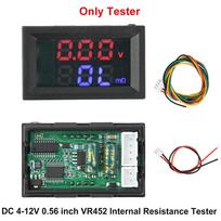 Battery Resistance Tester DC 4-12V VR452 Double Digital Display Accurate Voltage Internal Resistance Meter Red Blue Display