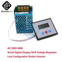4KW 4000W 220V AC SCR Voltage Regulator Dimmer Electric Motor Speed Temperature Controller+Digital Meters For Water Heater Motor juoda