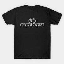 Men Black Print T-shirt Cycologist No-Cut Transfer Paper Print Cotton Tshirt S juoda