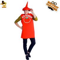 Adult Halloween Ketchup Costume for Couples One Size