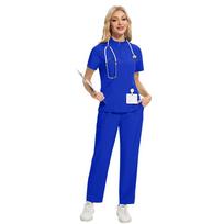 Unisex Quick-Drying Beauty Salon Workwear Set with Stand Collar Extra Large