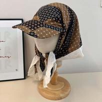 Retro Y2K Headscarf Baseball Hat Floral Strappy Bandana Cap Driving Scarf Peaked Cap  Summer Outing kava