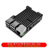For Raspberry Pi 4 3 Model B 3B Plus Aluminum Case with Dual Cooling Fan Metal Shell Enclosure for RPI Raspberry Pi 4 3 Model