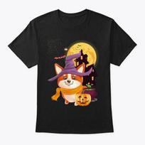 Welch Corgi Witch Pumpkin Halloween Mom T-Shirt Made in the USA Size S to 5XL 2XL