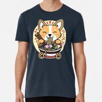 Corgi Eating Ramen Cute Kawaii Noodles Premi S to 5XL Made in the AU/USA T-Shirt Mens Womens Tees Top L