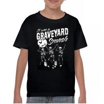 It Was a Graveyard Smash Halloween Skeleton Youth kids boys T-Shirt Pumpkin Skull Kids 100