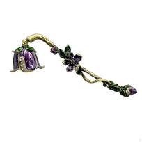Candle Snuff Tool Purple Flowers Shape Vintage Style with Long Handle for Putting Out Flame