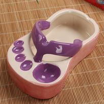 Lovely Flip Flops Ketchup Soy Sauce Dipper Portable Ceramic Salad Saucer Dipping Bowl Cute Mini Snacks Plate Seasoning Container violetinė