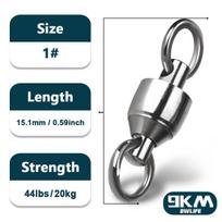 20~100Pack Ball Bearing Swivel Fishing Swivel Solid Welding Rings Stainless Steel Heavy Duty Connector Freshwater Saltwater 20 Pcs black