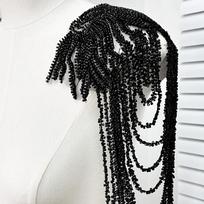 1PC Fringed Sequined Beaded Uniform Epaulets Unisex Shoulder Wrap Party Costume Epaulettes DIY Decoration Removable juoda