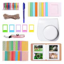 For Fuji Instax Mini 12 Camera Bags with Album/Frames/Stickers PU Leather Protective Case Anti-Scratch Cameras Protection Bag balta