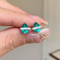 Creative and Simple Water Drop Crystal Earrings for Women New in inlay Diamonds Luxury earings stud Suitable for Daily Jewelry mėlyna