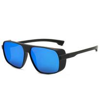 Higodoy Steampunk Women Sunglasses Retro Classic Punk Ladies Vintage Square Mirror Oversiezed Sunglasses Men Luxury Sun Glasses mėlyna