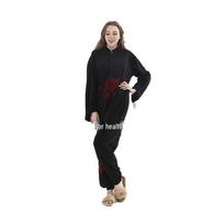Cartoon Animal Onesie: Black Bear & Pink Bear Fleece Homewear Large