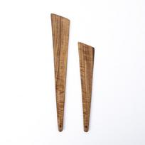 Teak & Acacia Kitchen Set: Wooden Stir-Fry Spatula & Slotted Spoon with Long Handles for Non-Stick Pans