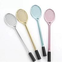10pcs Creative Tennis Racquet Styles Gel Pens Badminton Racket Ballpoint Pen 0.38mm Black Kawaii Stationery Office School Suppli