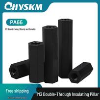 Black M3 Nylon Double-Through Plastic Standoff Spacer for PC Board Fixing, Bulk Purchases Available HTP-305 (1000 Pcs)