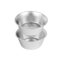 2Pcs/Set Stackable Strainer Basket Set Stainless Steel Kitchen Drainage Bowl  Prepare The Food L