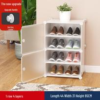 Multi-Layer Plastic Shoe Rack for Home & Dorm Entryway Storage White matte shoe cabinet 4 spalvų sluoksniai