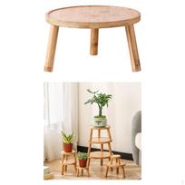 Flower Pot Holder Wooden Plant Stand Table Pots Office Planter Rack Shelf for Patio Wood
