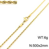 2~8mm Aukso spalvos nerūdijančio plieno vytos grandinėlės vėrinys Aksesuarai Rokas Hip-hopas Spalva Vyrams ir Moterims Paprasta grandinėlė 2mm50cm auksas