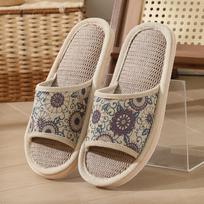 Summer Home Furnishing Household Indoor Linen Slippers, Cotton And Linen Home Furnishing Eva Sandals And Slippers 36-37 žalia