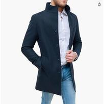 Men's Woolen Coat Thickened Stand Collar Coat Woolen Windbreaker M