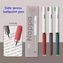 3pcs Retro-Style Nappa Side-Button Gel Pens, Including 2 Random Pens And 6 Ink Refills. They Feature 0.5Mm Black Ink for a Comfortable Grip 8PCS