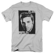 26 Elvis Presley Graphic Portrait T Shirt Mens Licensed The King Tee Silver Unisex T-Shirt XL
