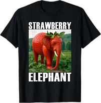 Braškinis Dramblys Italijos Smegenų Puvinio Memas Marškinėliai Vaikams T-shirt unisex T-shirt M