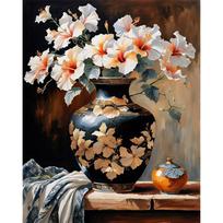 1pc DIY Paint by Number Kit Flower Frameless Canvas Wall Art Gift Idea 40x50cm