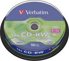Verbatim CD-RW 700MB 8-12x Cake Box 10