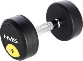 HMS HG PRO rubberized dumbbell 1 x 9 kg.