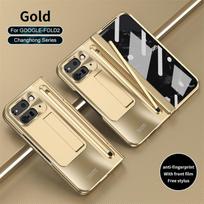 For Google Pixel 9 10 Pro Fold 2 Phone Case With Hinge Touch Pen Tempered Glass Film Stand Shockproof 360° Full Protective Cover For Pixel 9 Pro
