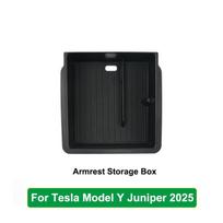 For Tesla New Model Y Juniper 2025 Launch Model 3 Highland Console Storage Box Non-slip Mat Armrest Hidden Organizer Watercup