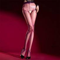 Ladies Elegant Fragrance Oil Shiny Crisscross Bandage Tights Women Sexy One Line Crotch High Waist Pantyhose For Party Club One Size