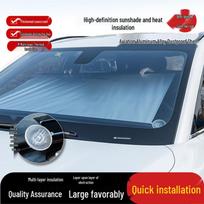 Automobilio skėtis nuo saulės - Priekinio stiklo šilumos izoliacija ir UV apsauga, saulės gaudyklės lango užuolaida automobilio salonui 110x90cm/Suction mount universal