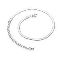 3-5mm Women Herringbone Necklace, Stainless Steel Copper Color Collarbone Chain Choker Collier Width 3mm&45cm extend 5cm