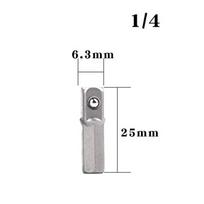 1/4pcs 1/4  6.35mm Socket Adapter For Impact Driver Hex Shank To Square Socket Extension Conversion Socket Adapter 25/30/50/65mm