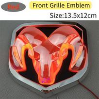 Automobilio galinės bagažinės lipdukas Priekinės grotelių emblema Modifikuotas LED raudonas šviesos dekoras Dodge Badge RAM 1500 2500 Caliber Jcuv