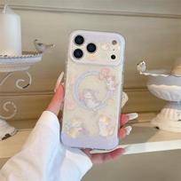 Cute Floral Magnetic Cat iPhone Case for 14/15/16/17 Pro Max iPhone 16 Pro Max