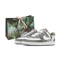 Nike Court Vision Empty Mountain New Rain Breathable Low top Skateboard Shoes Men's Olive Green IM0459-104(Team420-) 44