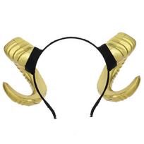 Demons Headpiece Adjustable Headgear Halloween Horn Black Horns Headdress for Celebrations and Everyday Styles citrinos geltonos spalvos
