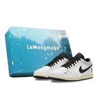 Jordan Air Jordan 1 Lemon Joy Low top Vintage Basketball Shoes Unisex Black Gray 553558-040(Team399-S-BOX) 41