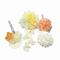 Traditional Kimono Hair Clips Japanese Style Ball Chrysanthemum Hair Accessories  Girls geltona