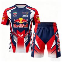 Vyriškas Red Bull Racing sportinės aprangos komplektas: kvėpuojantis, greitai džiūstantis T-shirt + šortai XXS